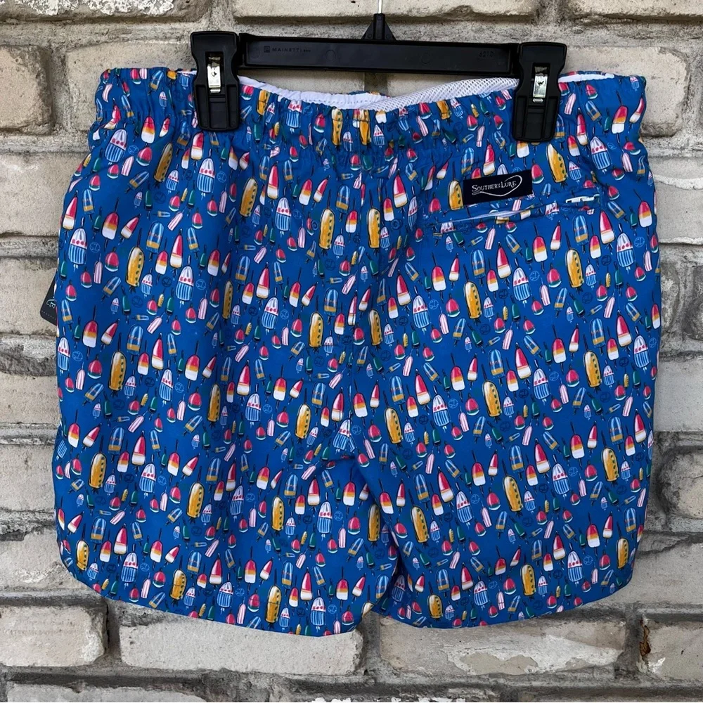 Southern Lure boys swim bobbers blue swim trunks NWT